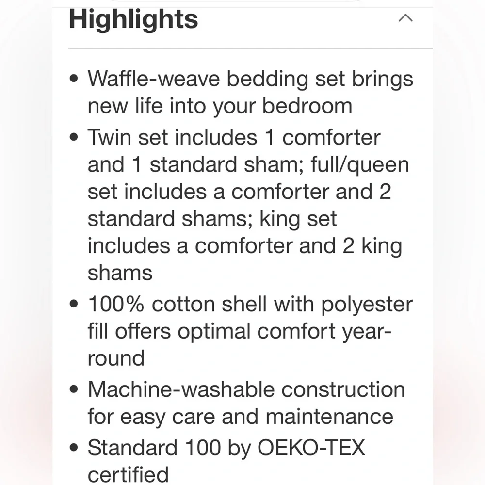 THRESHOLD NWT 3pc Washed Waffle Weave Comforter and Sham Set Comfort -Light Gray